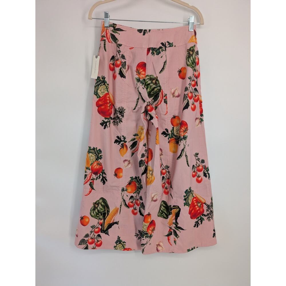 NWT Maeve High-Rise Veggie Print Crop Wide-Leg Pants Size 2 Pink #8G539 - Picture 5 of 10